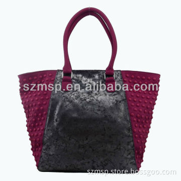 2013-Fashion Ladies Mushroom Nail Ornamented PU Handbag